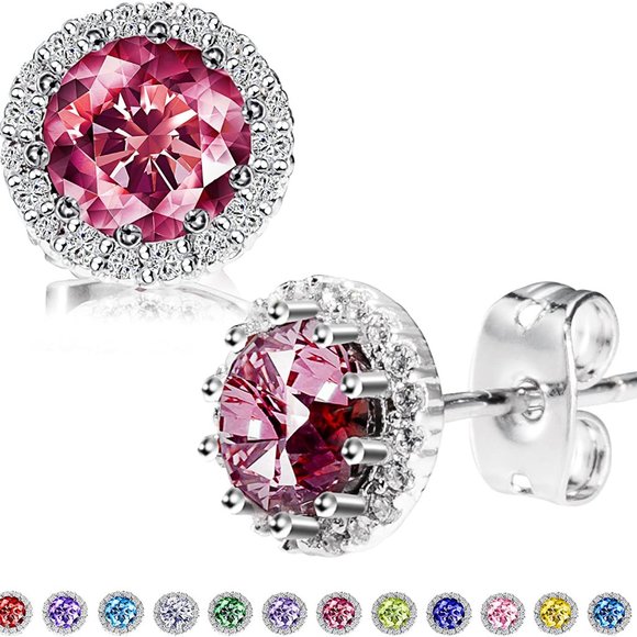 New  Peridot/August  Birthstone Stud Earrings Set, Copper Plated Cubic Z… - Picture 15 of 16